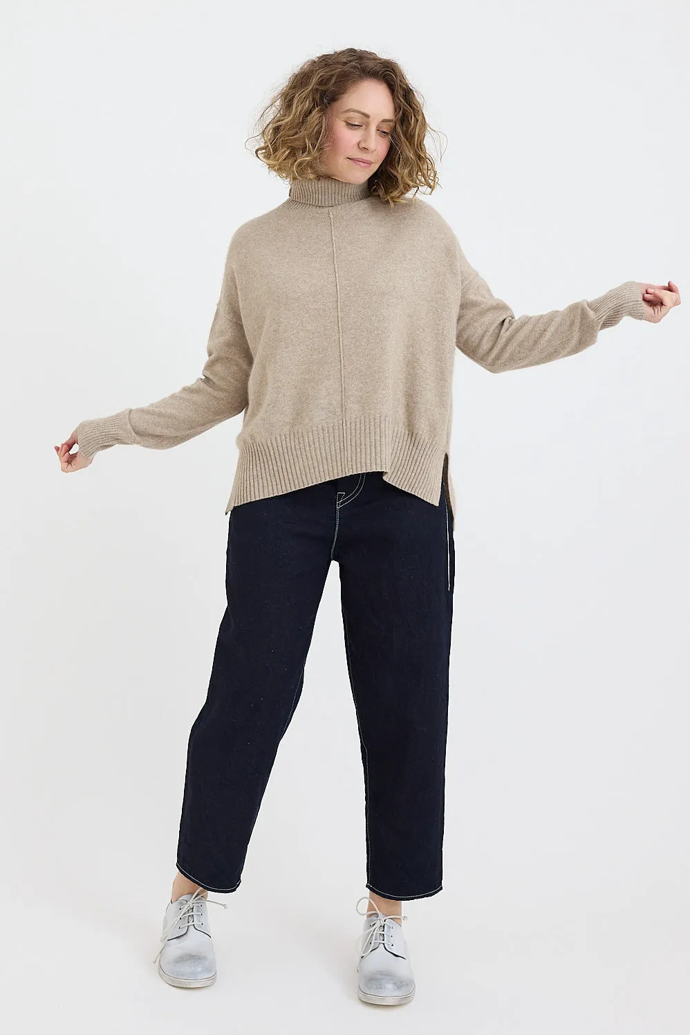 CT Plage - High Neck Longsleeve Pullover - Cashmere Raccoon