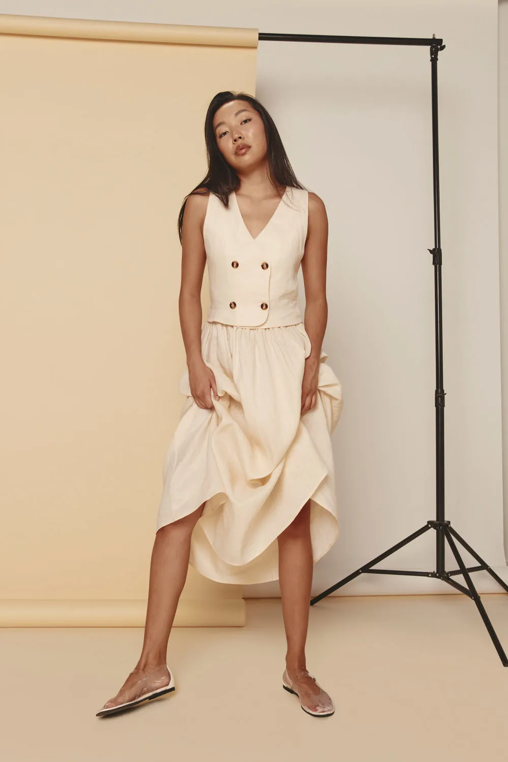 Emery Midi Dress Cream