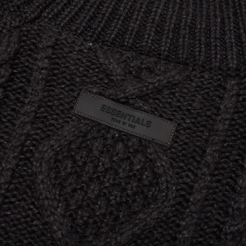 Essentials Cable Knit Turtleneck - Iron