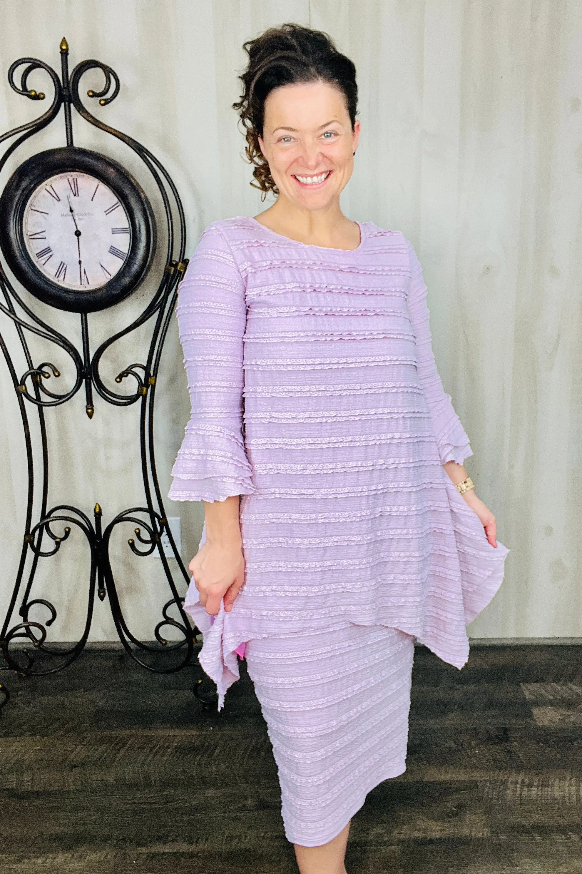 Feminine & Lace Tunic- Lavender