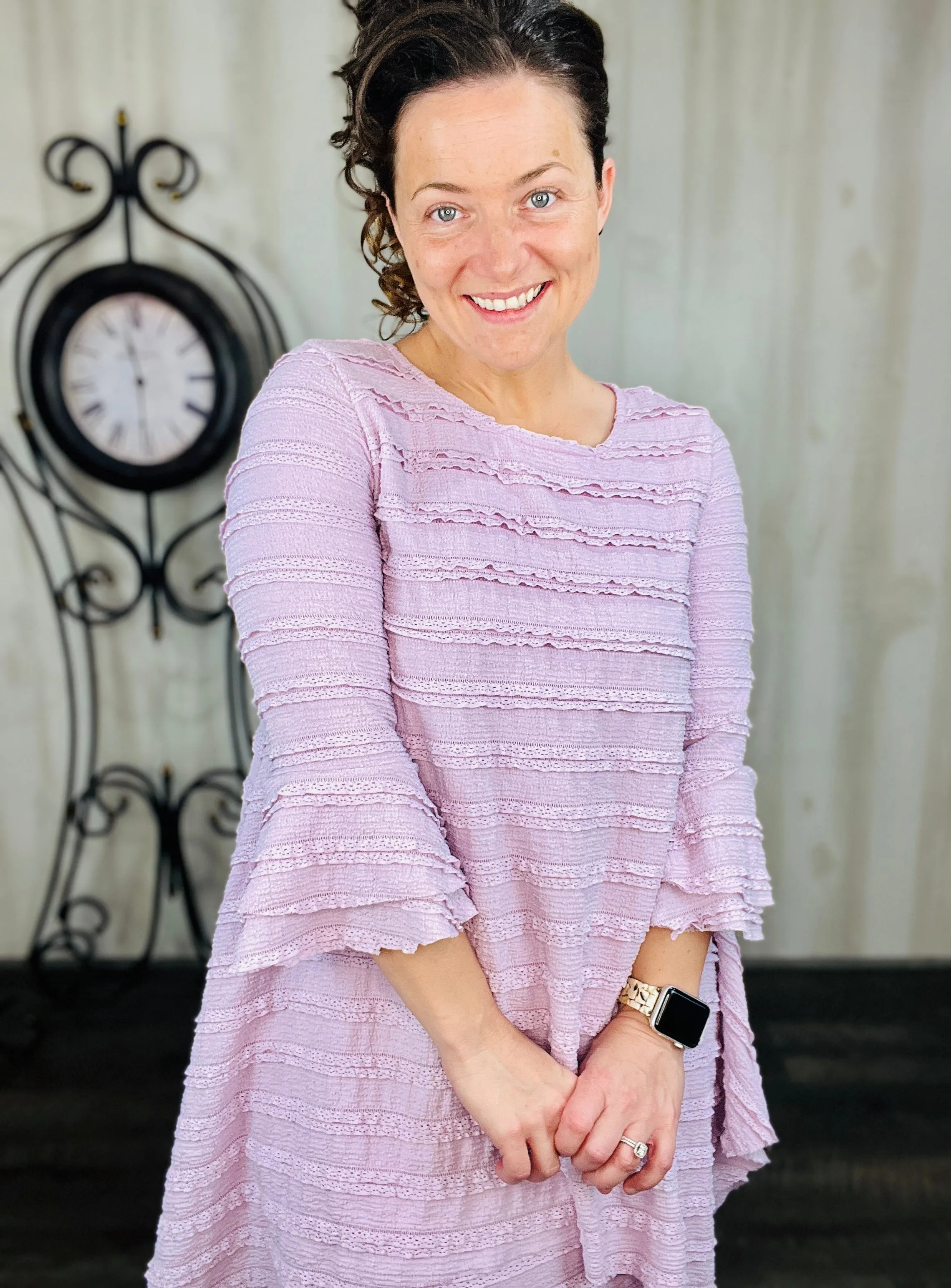 Feminine & Lace Tunic- Lavender