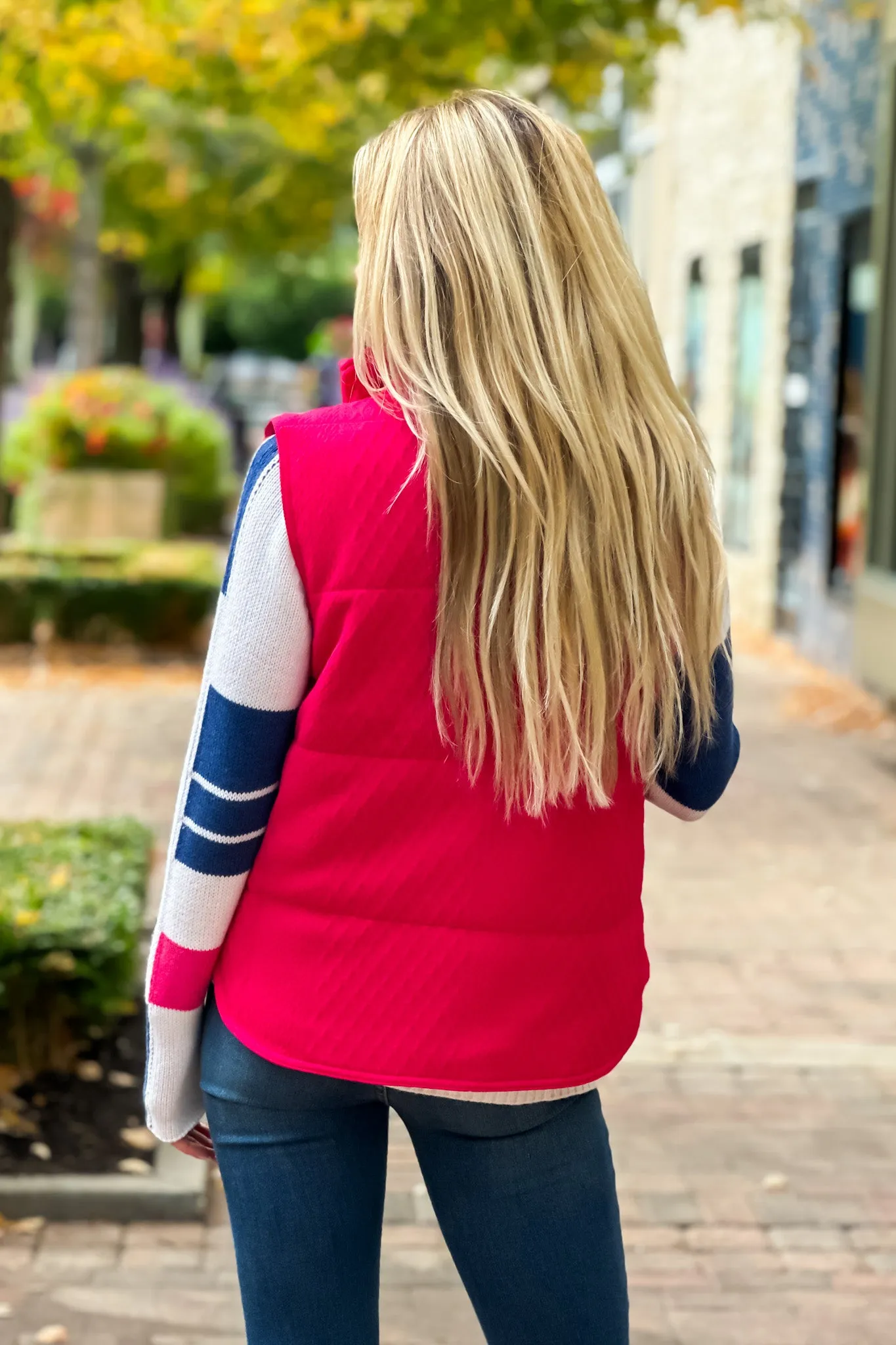 Fireside Feels Textured Vest : Hot Pink