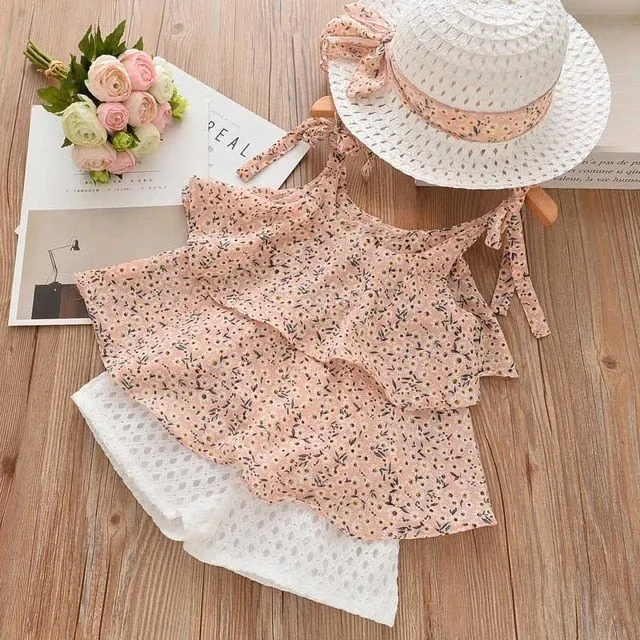 Flower Vest Shorts Suit