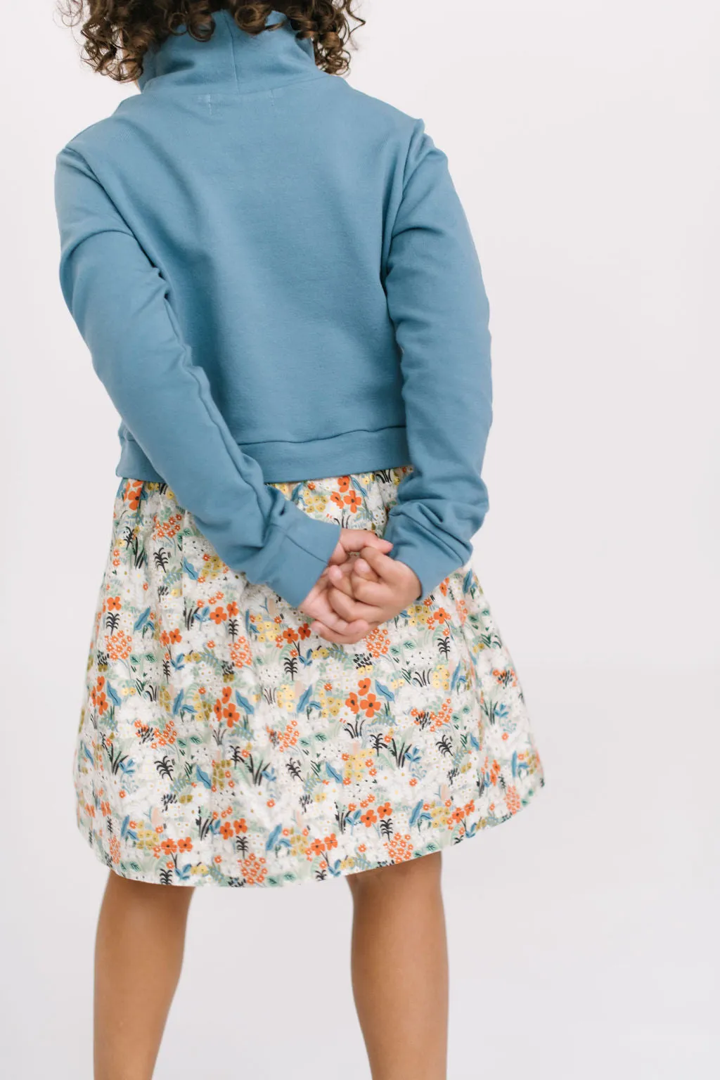 Funnel Sweatshirt Dress in Tide Meadow