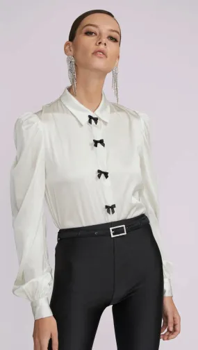 Generation Love - Arly Bow Blouse - White/Black