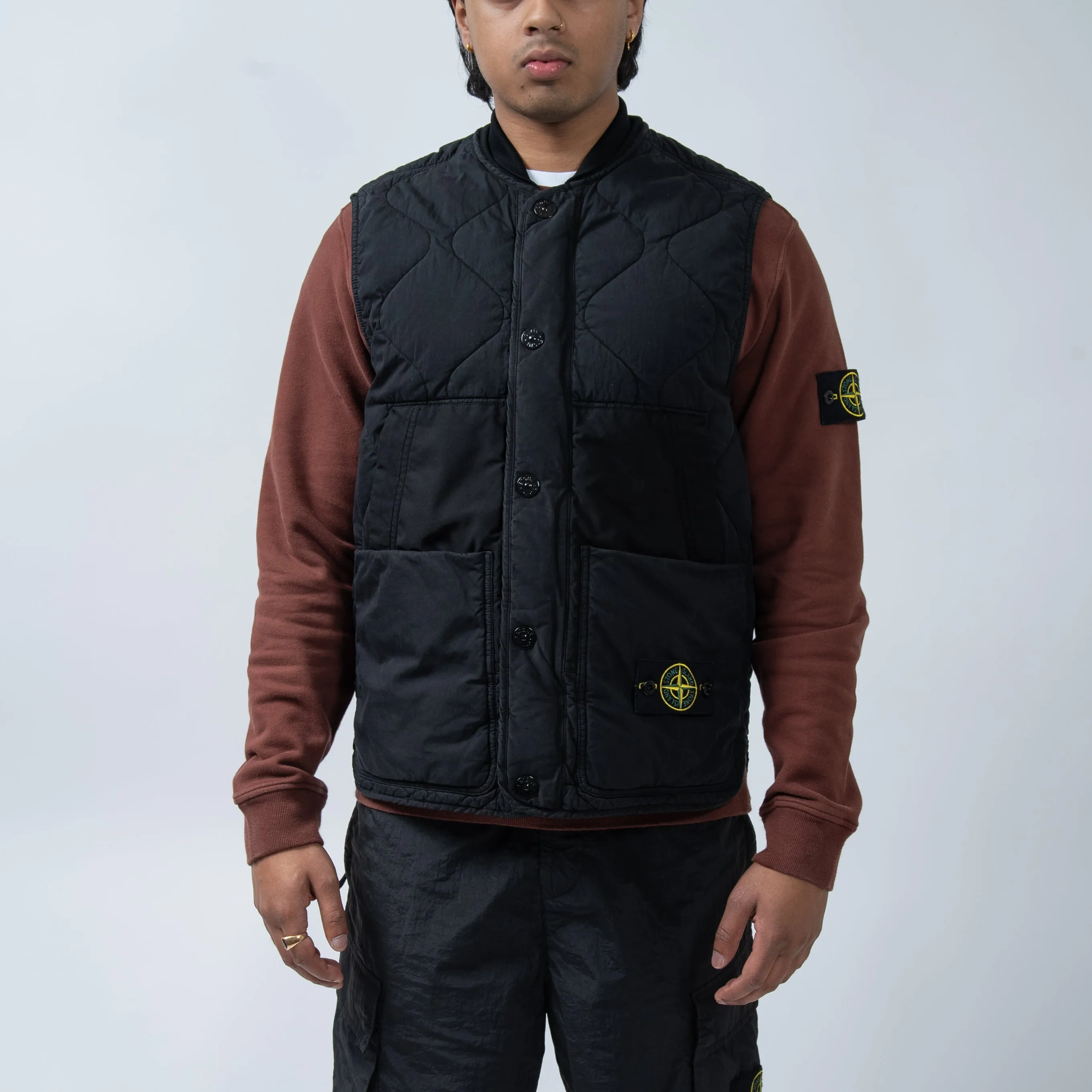 GILET QUILTED DOUBLE POCKET BLACK 2979