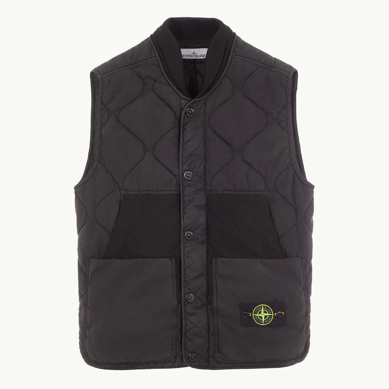 GILET QUILTED DOUBLE POCKET BLACK 2979