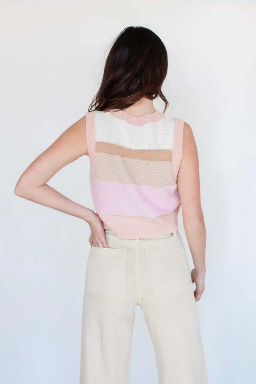 Golden Hour Sweater Vest in Pink