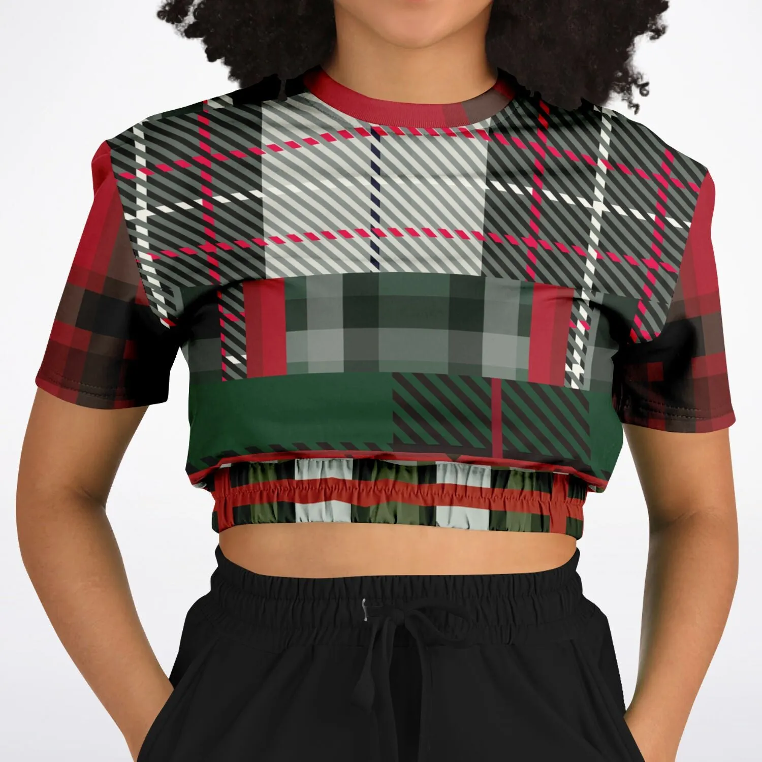 Great Scots Short Sleeve Cropped Eco-Poly Sweater