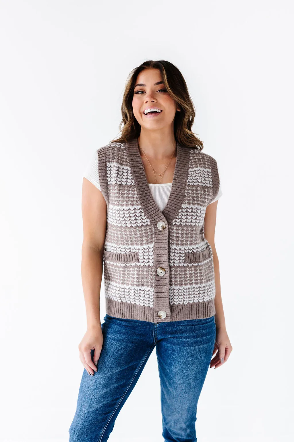 Gwyneth Textured Sweater Vest