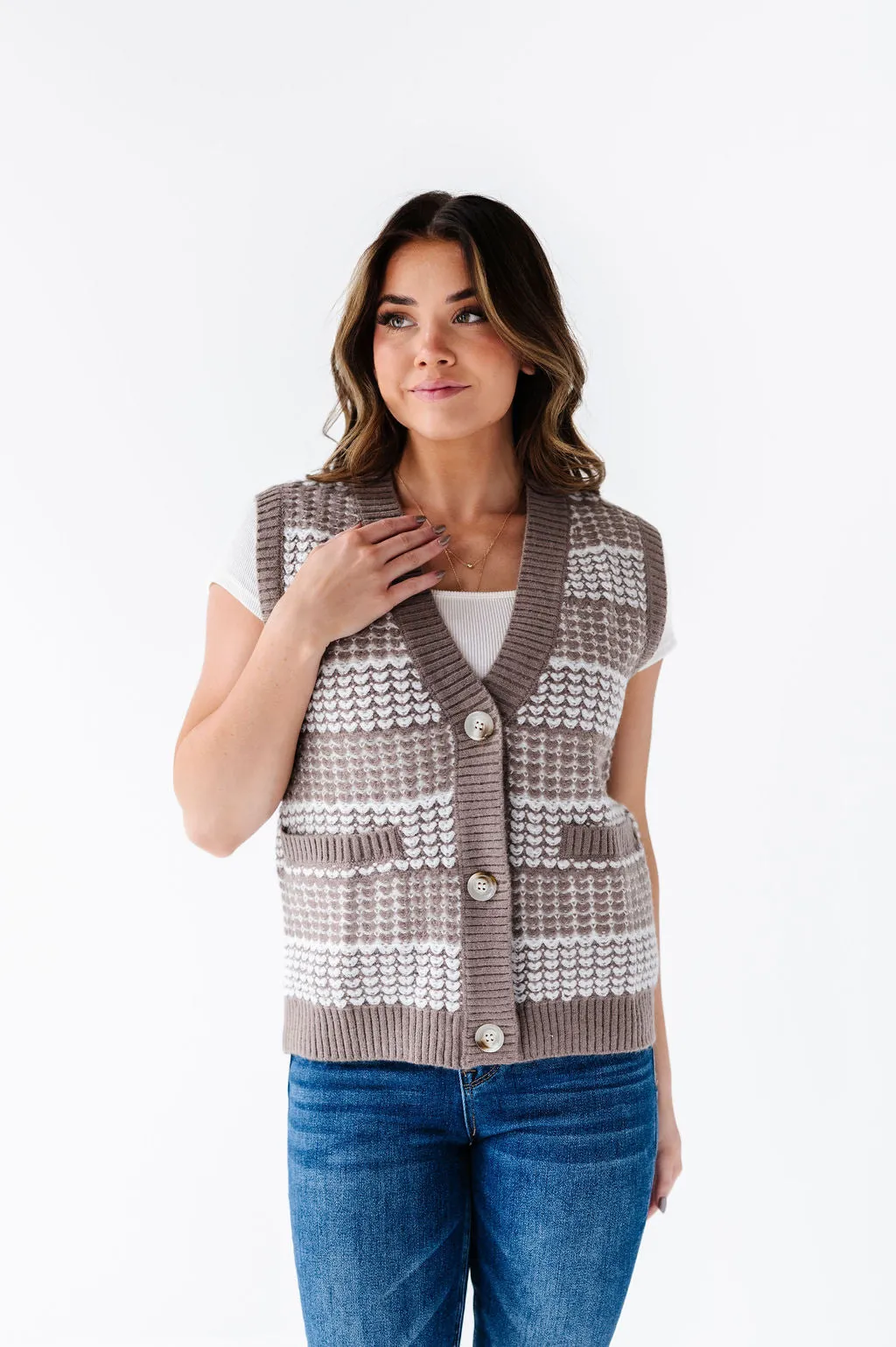 Gwyneth Textured Sweater Vest