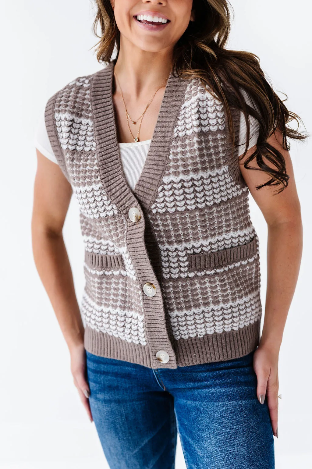 Gwyneth Textured Sweater Vest