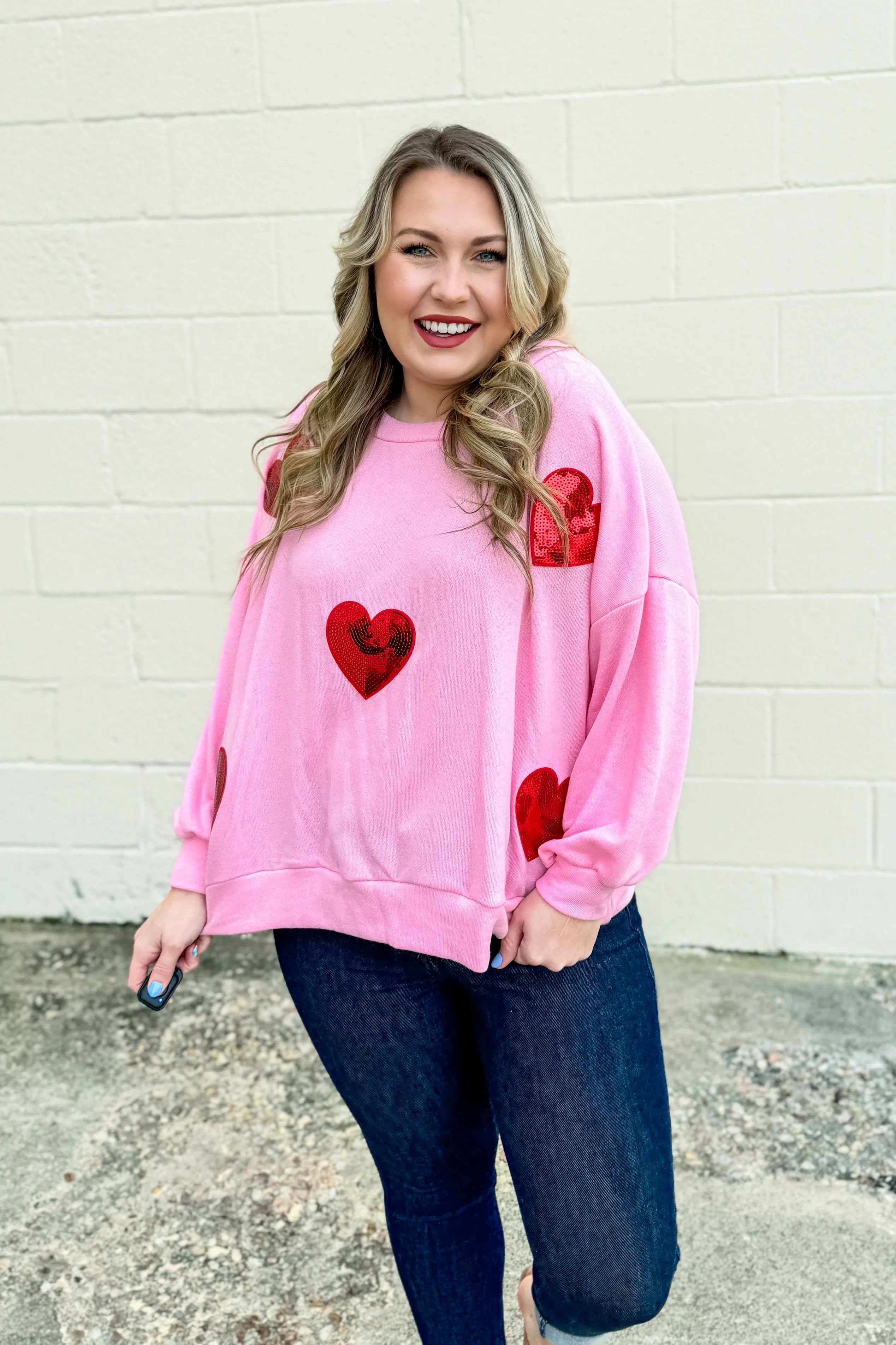 Heart Eyes For You Pullover, Pink