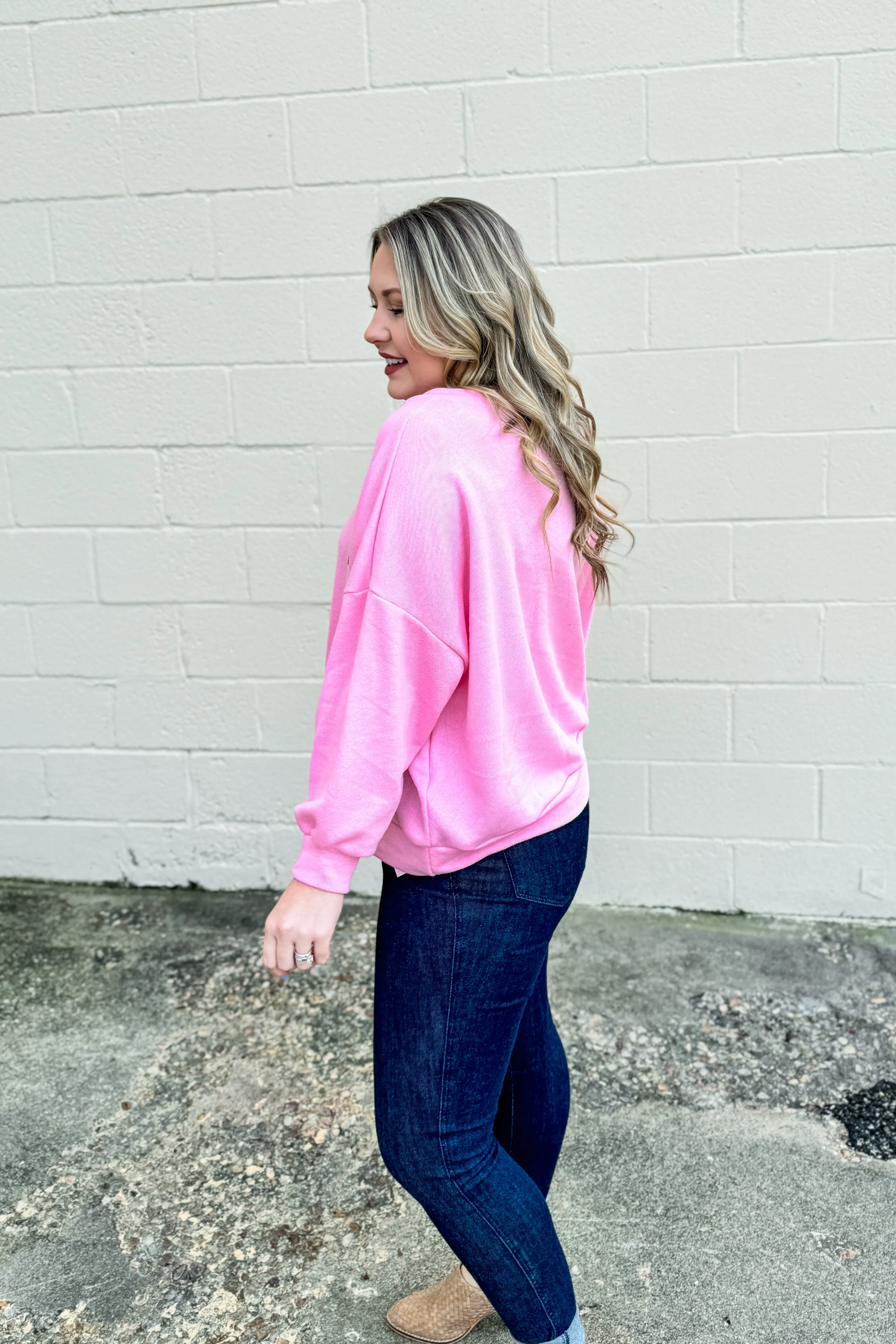 Heart Eyes For You Pullover, Pink