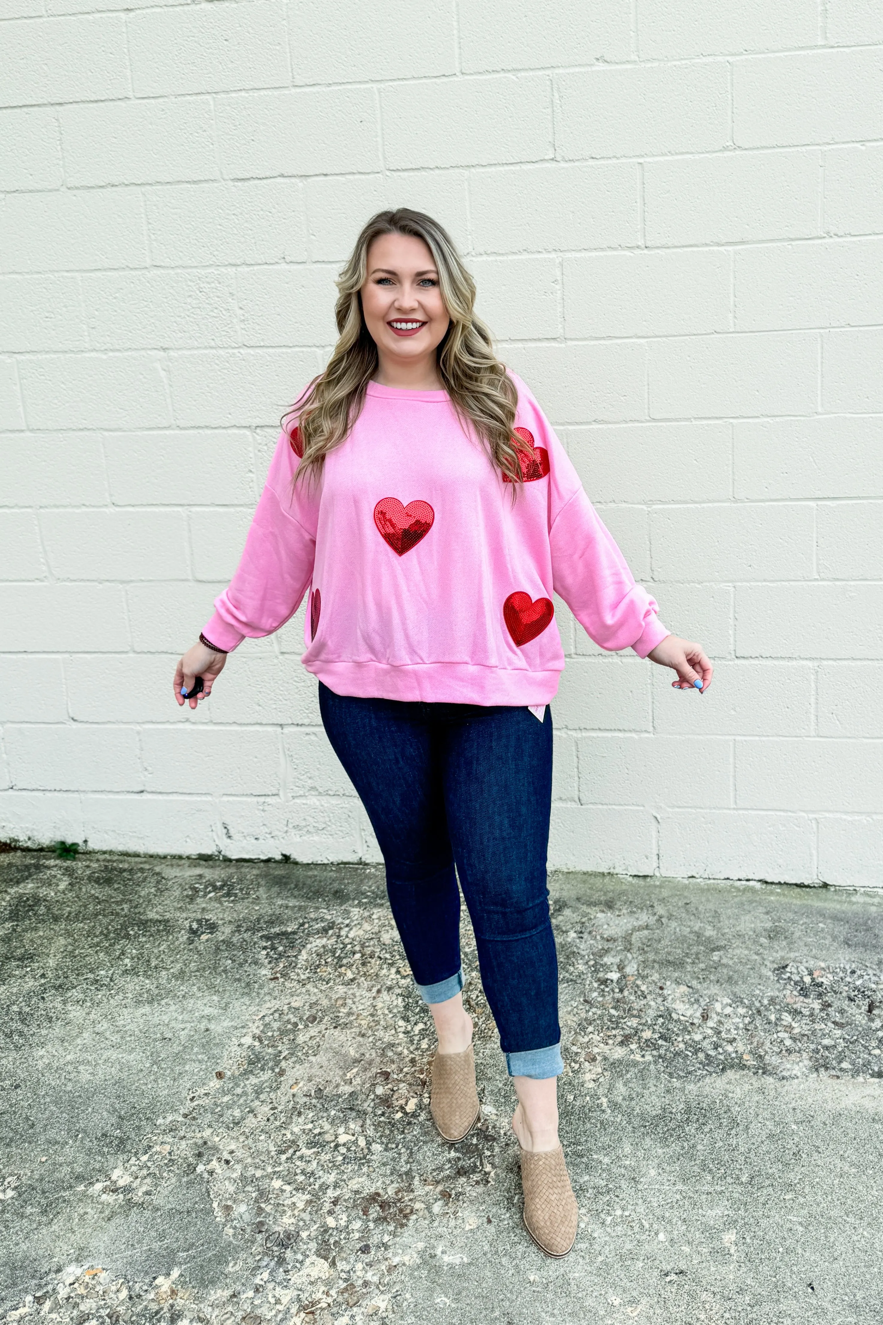 Heart Eyes For You Pullover, Pink