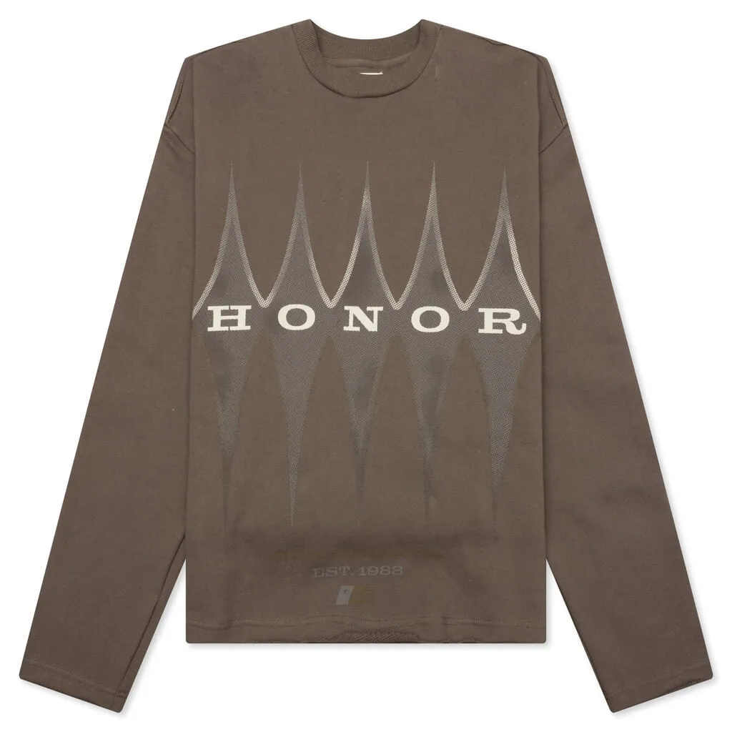 Holiday Honor the Gift Raw Edge Pullover - Grey