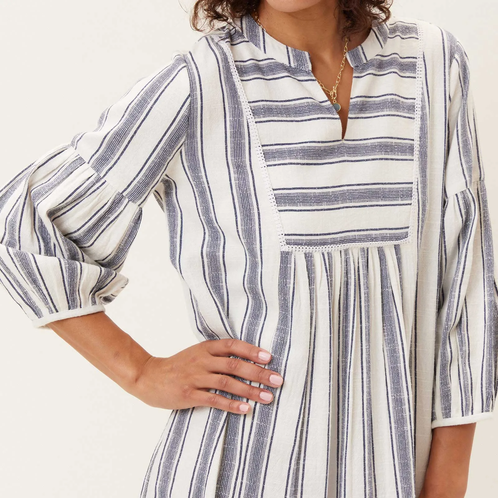 Hydra Navy Striped Tunic Dress