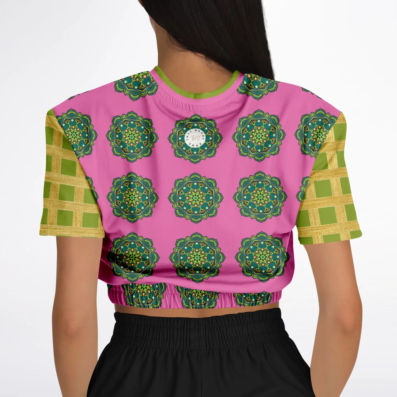 Jambalaya Short Sleeve Cropped Eco-Poly Sweater