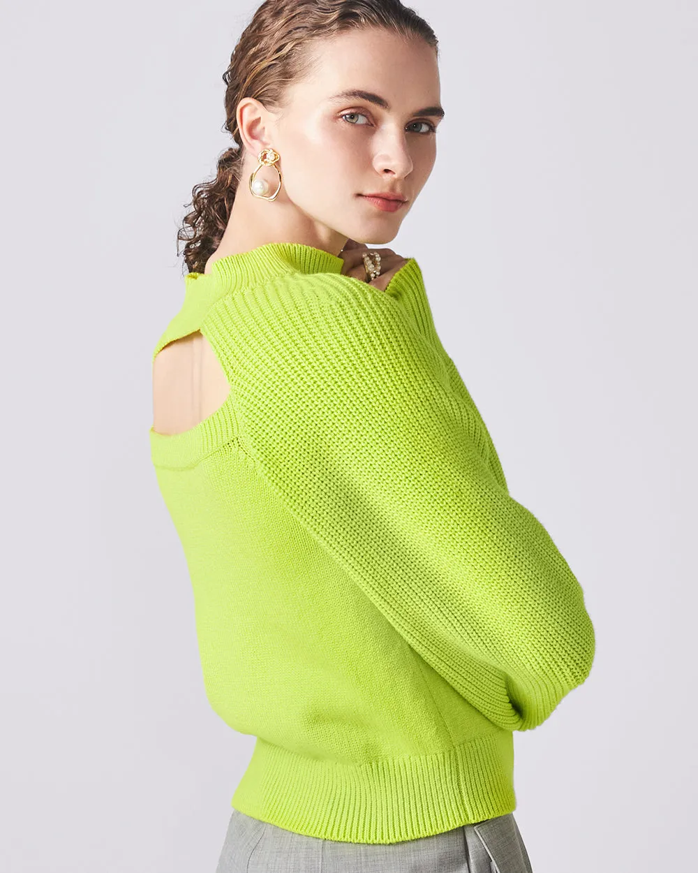 Lime Green Void Turtleneck Top