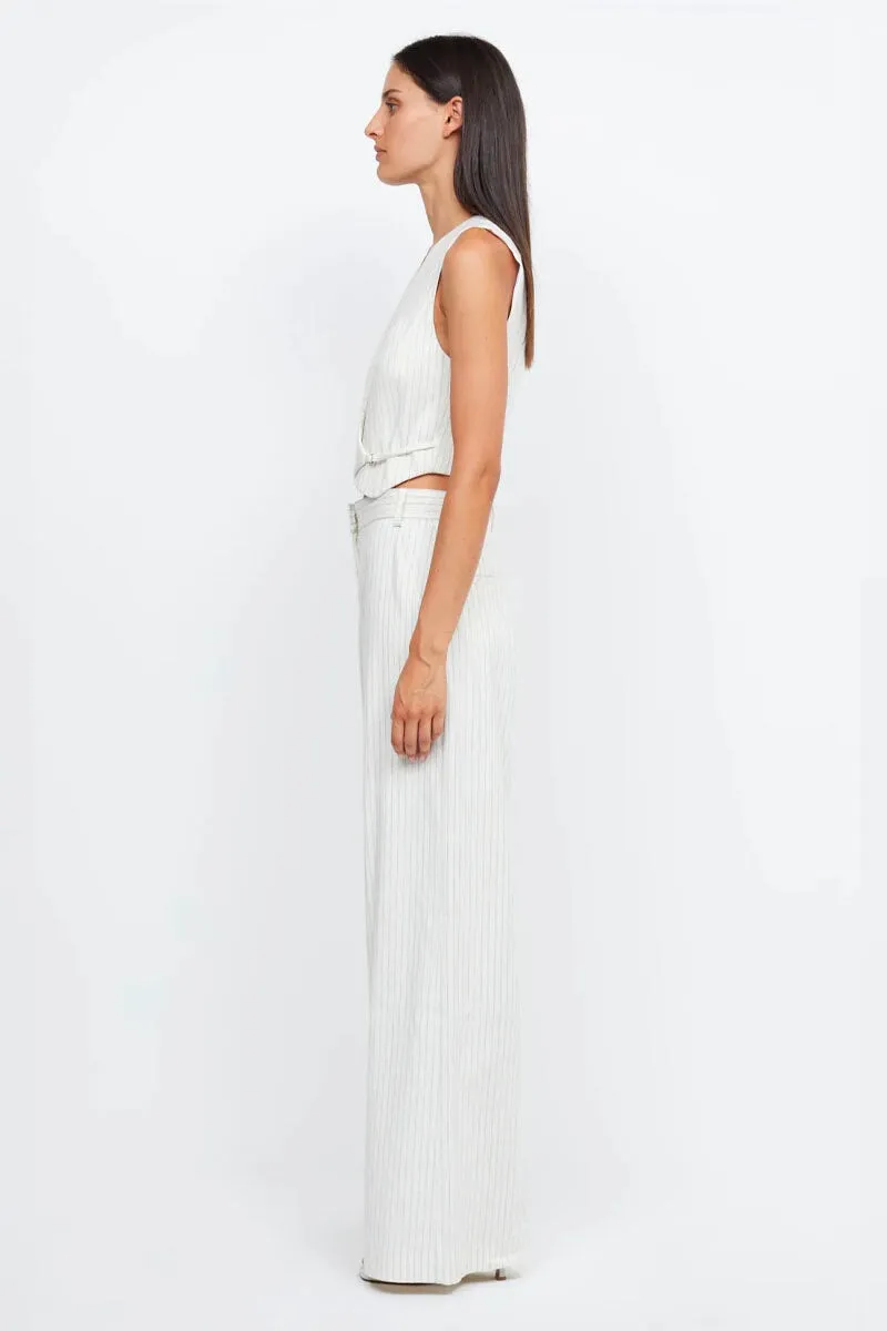 LOU PINSTRIPE VEST-IVORY PINSTRIPE