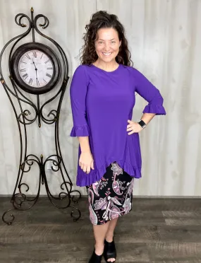 Maria Ruffle Tunic-Purple