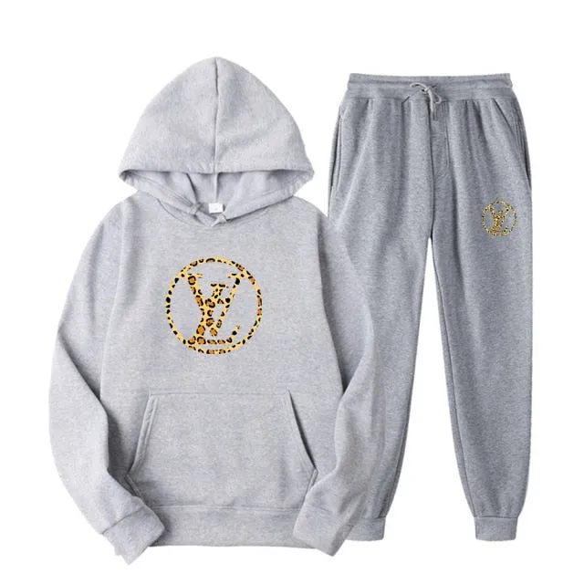 Men Women Tracksuits Set Printed Hoodies   Pants  Pullover Casual Fleece Sweatshirt Streetwear Brand Clothing Sweater Pullover