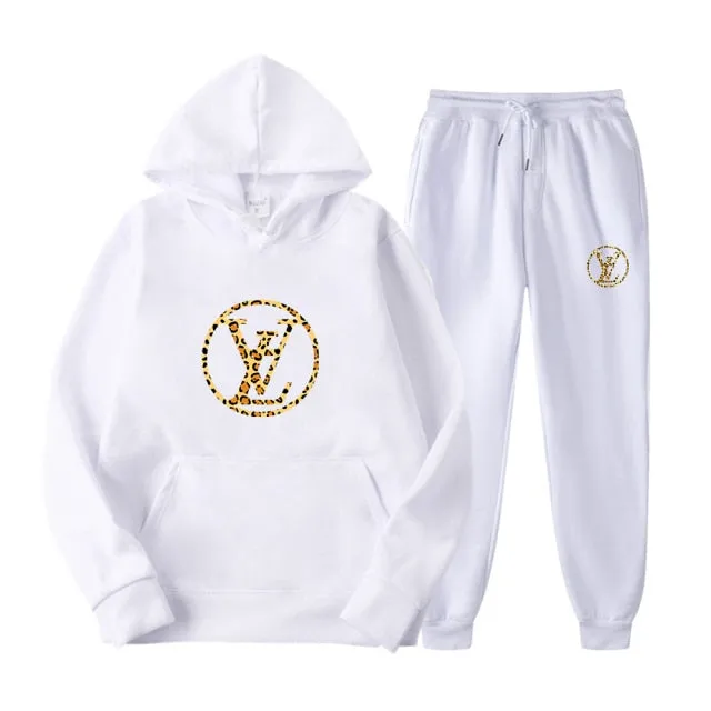 Men Women Tracksuits Set Printed Hoodies   Pants  Pullover Casual Fleece Sweatshirt Streetwear Brand Clothing Sweater Pullover