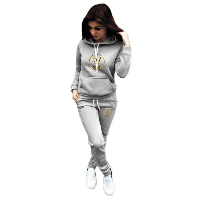 Men Women Tracksuits Set Printed Hoodies   Pants  Pullover Casual Fleece Sweatshirt Streetwear Brand Clothing Sweater Pullover