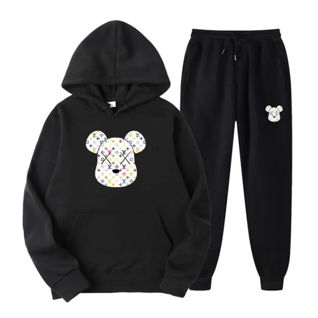 Men Women Tracksuits Set Printed Hoodies   Pants  Pullover Casual Fleece Sweatshirt Streetwear Brand Clothing Sweater Pullover