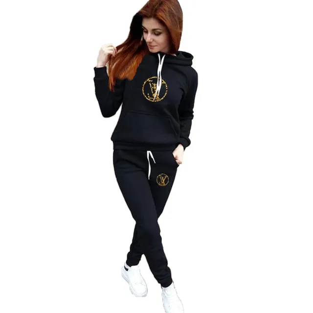 Men Women Tracksuits Set Printed Hoodies   Pants  Pullover Casual Fleece Sweatshirt Streetwear Brand Clothing Sweater Pullover