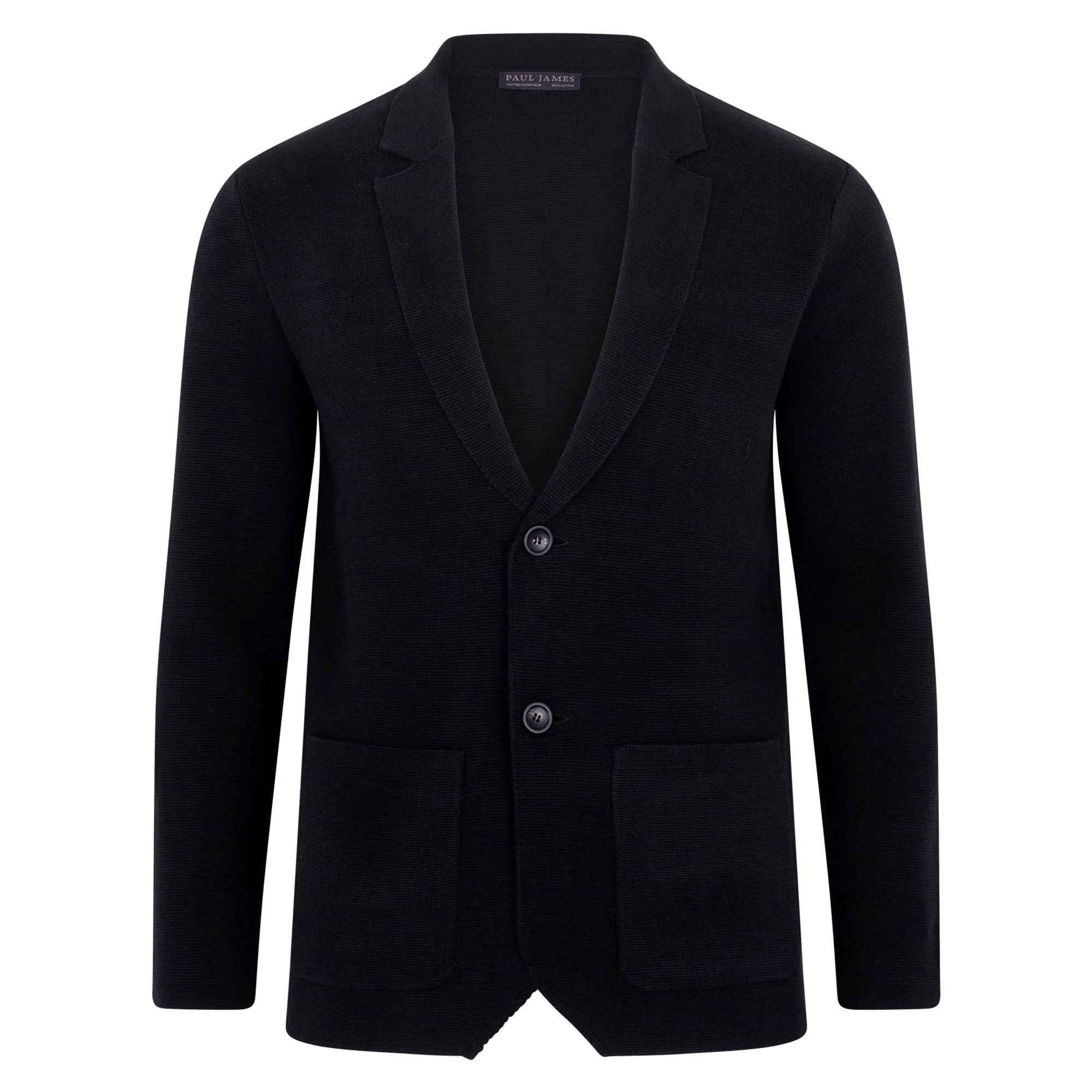 Mens Midweight Cotton Deconstructed Knitted Blazer