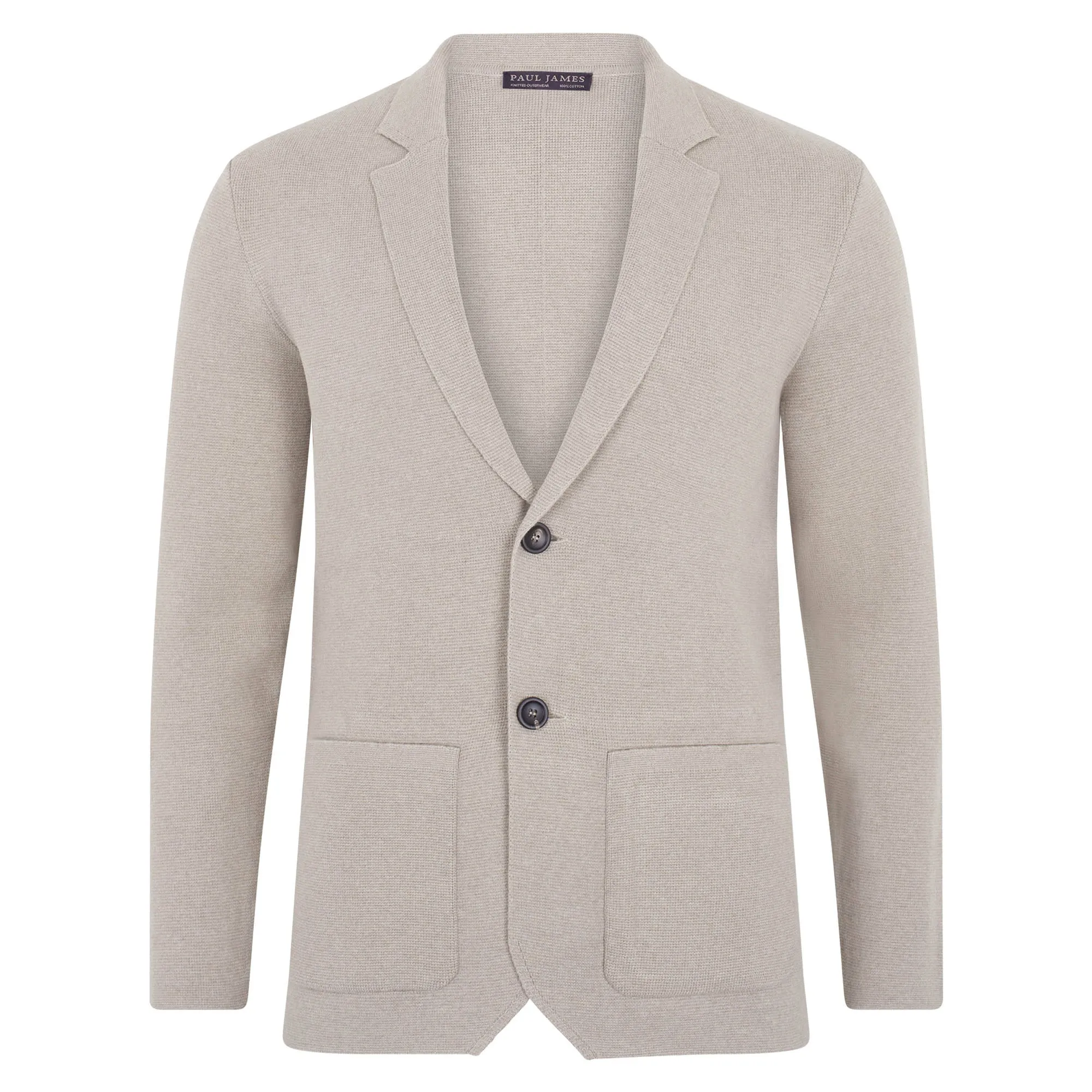 Mens Midweight Cotton Deconstructed Knitted Blazer