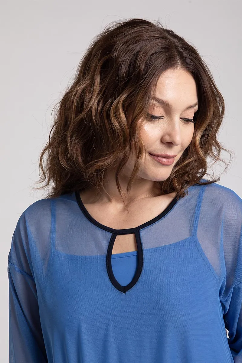 Mesh Keyhole Tunic | Marine