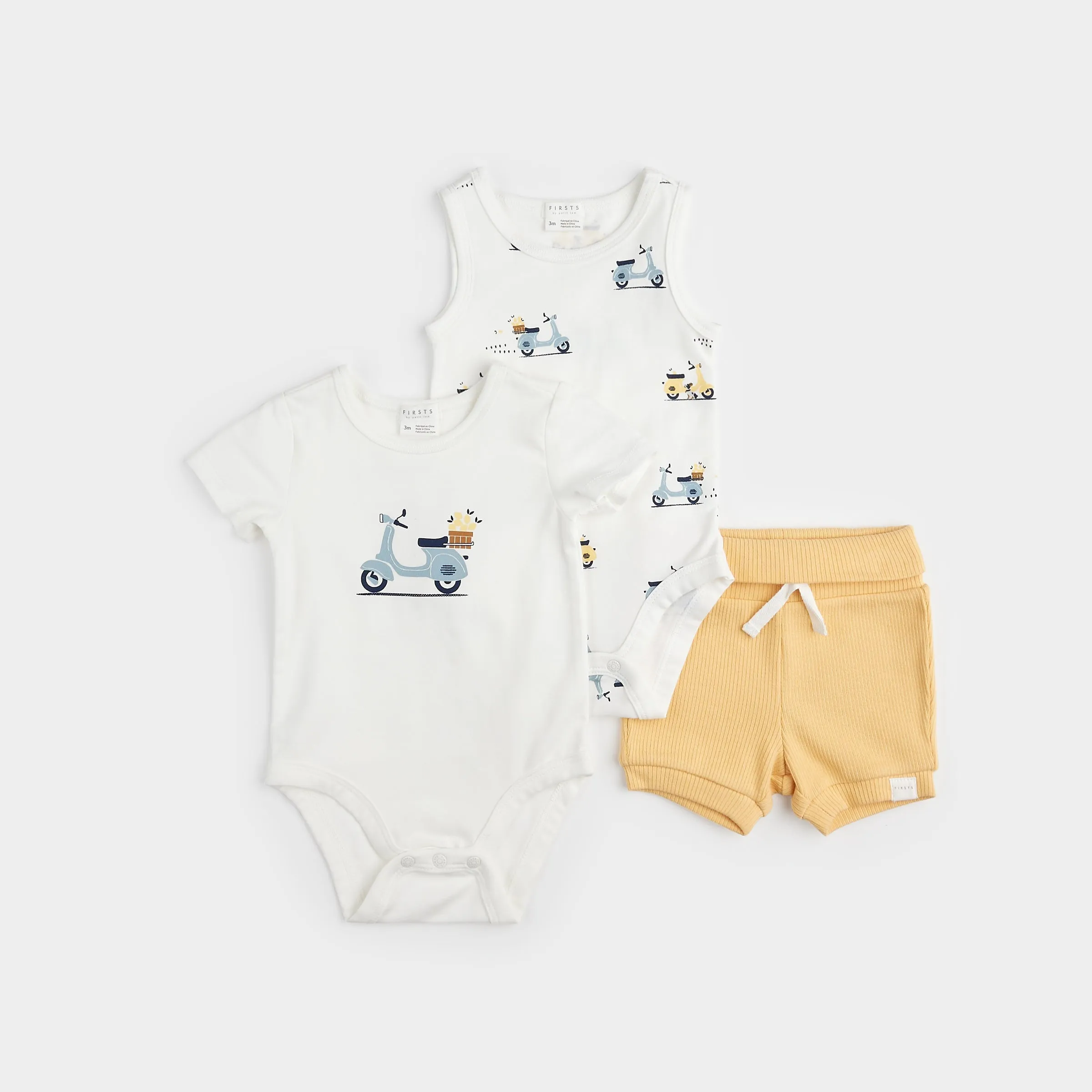 Motorino 3pc Bodysuit Shorts Set