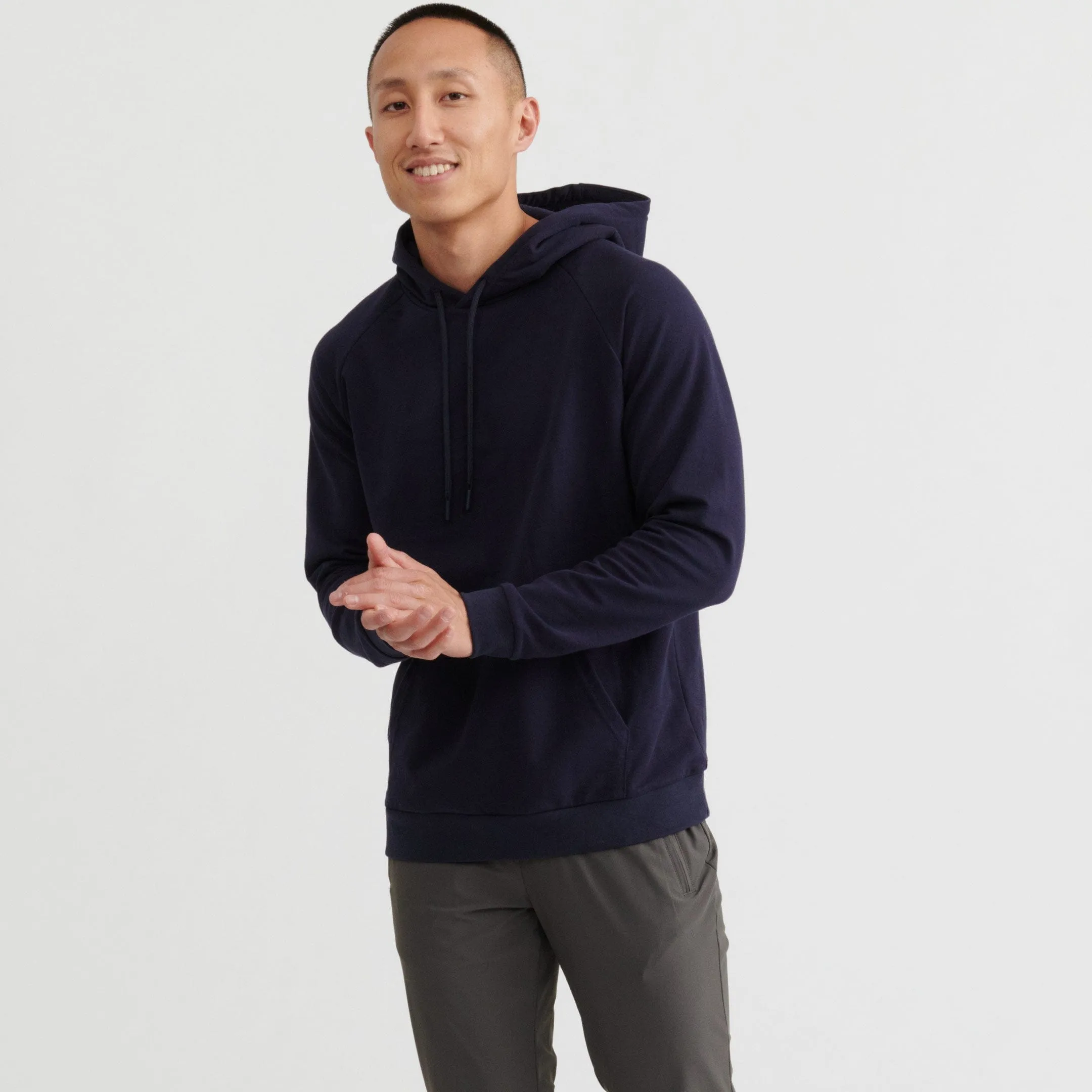 Navy French Terry Pullover Hoodie