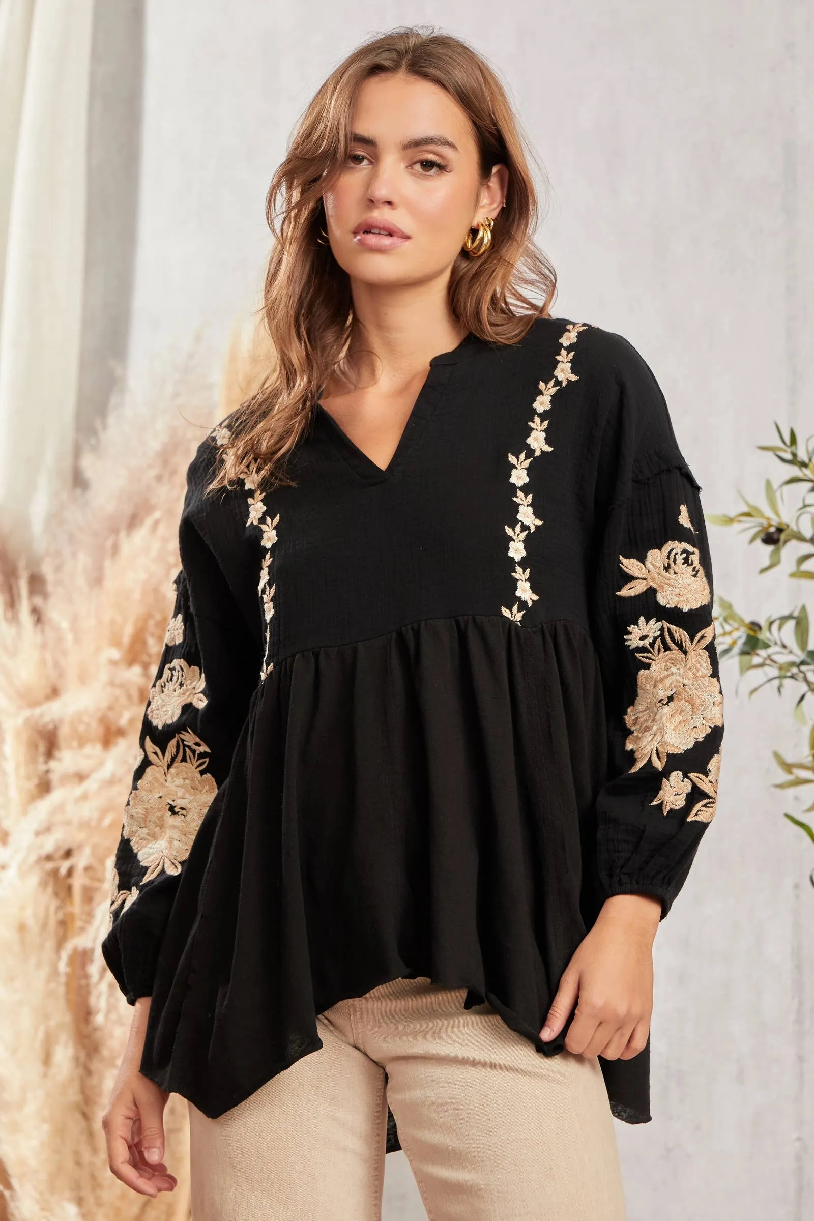 Nova  Embroidery Tunic Top