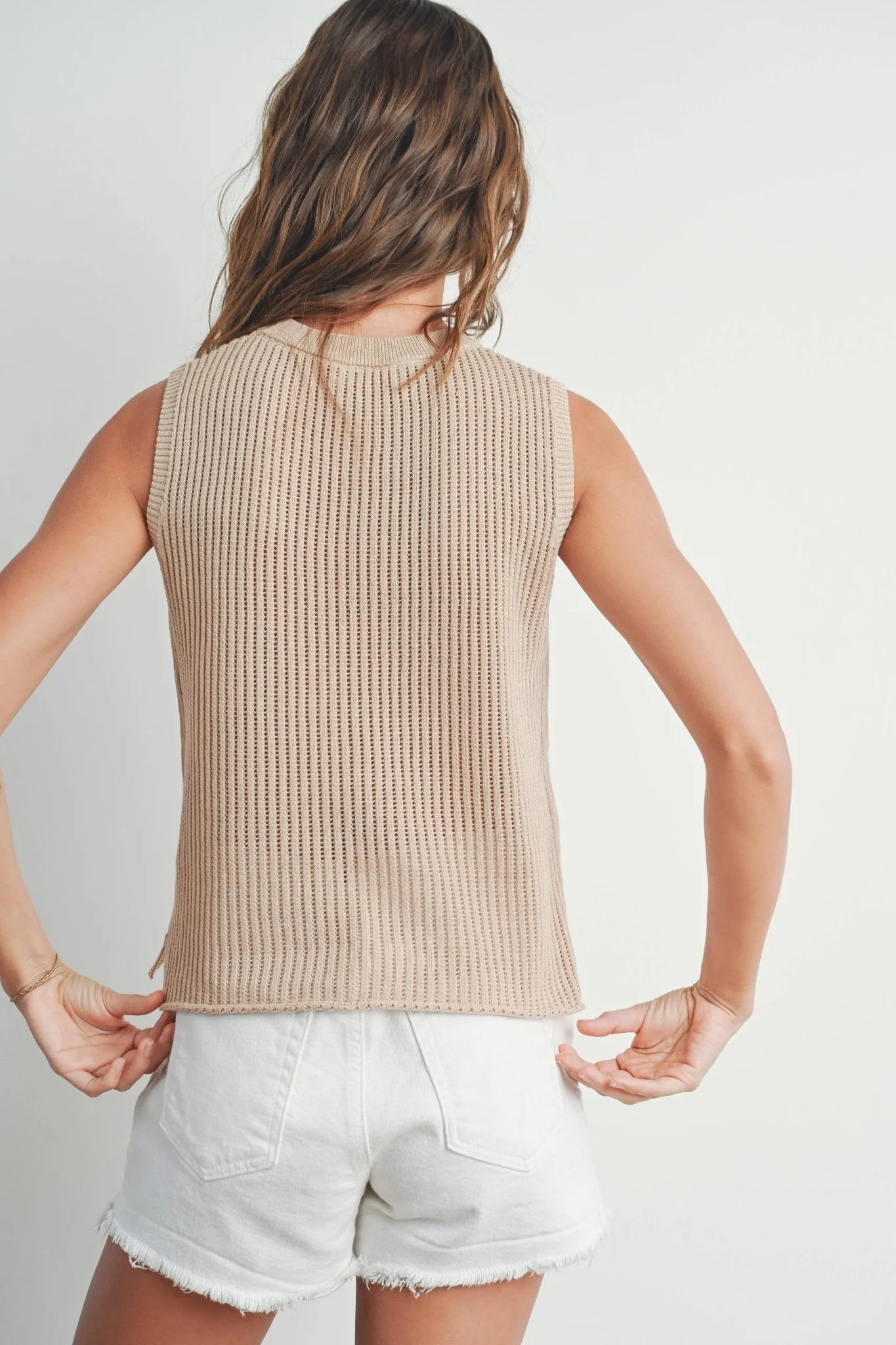 Paula Rib Knit Sweater Vest