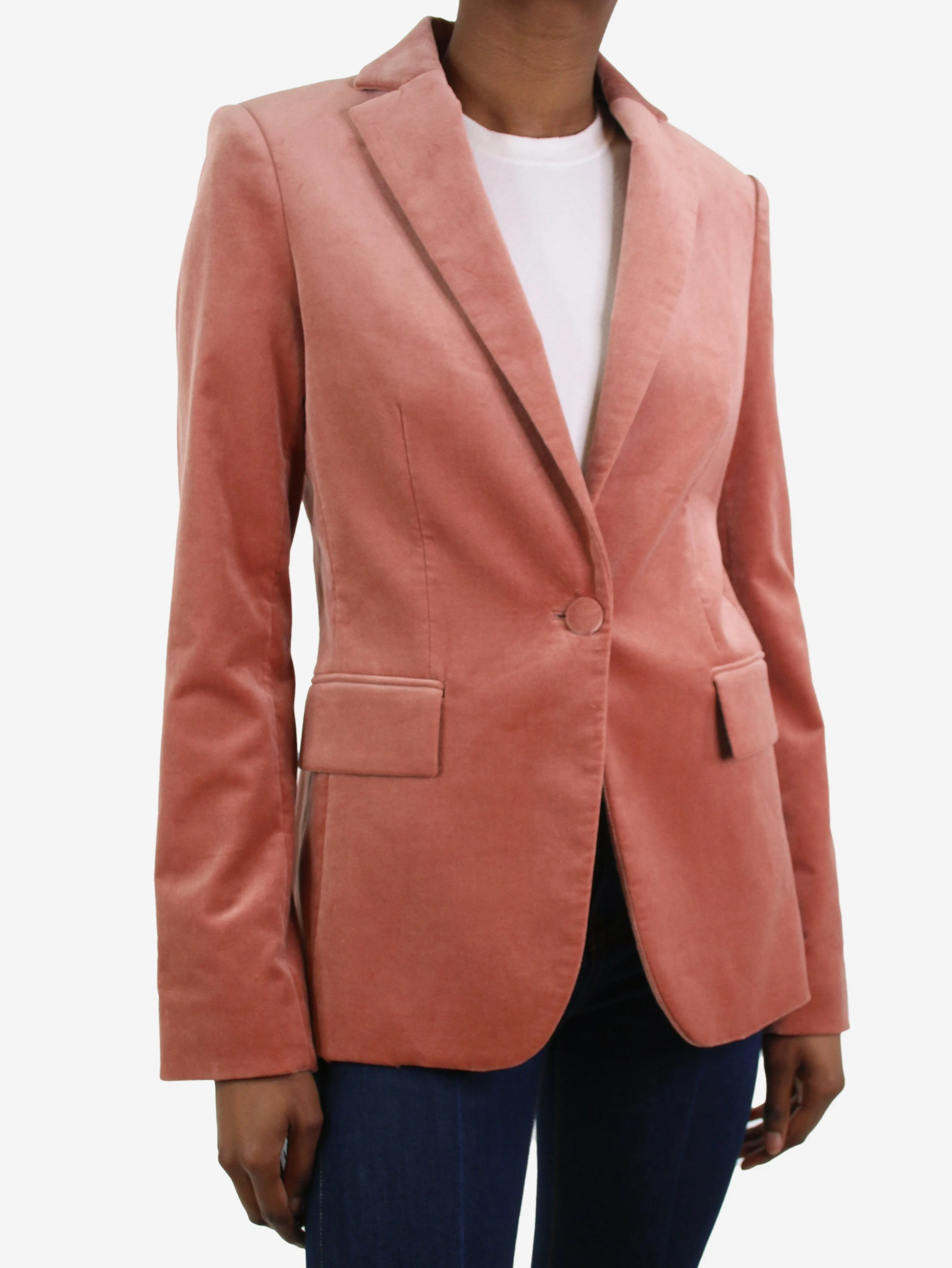 Pink velvet blazer - size US 2