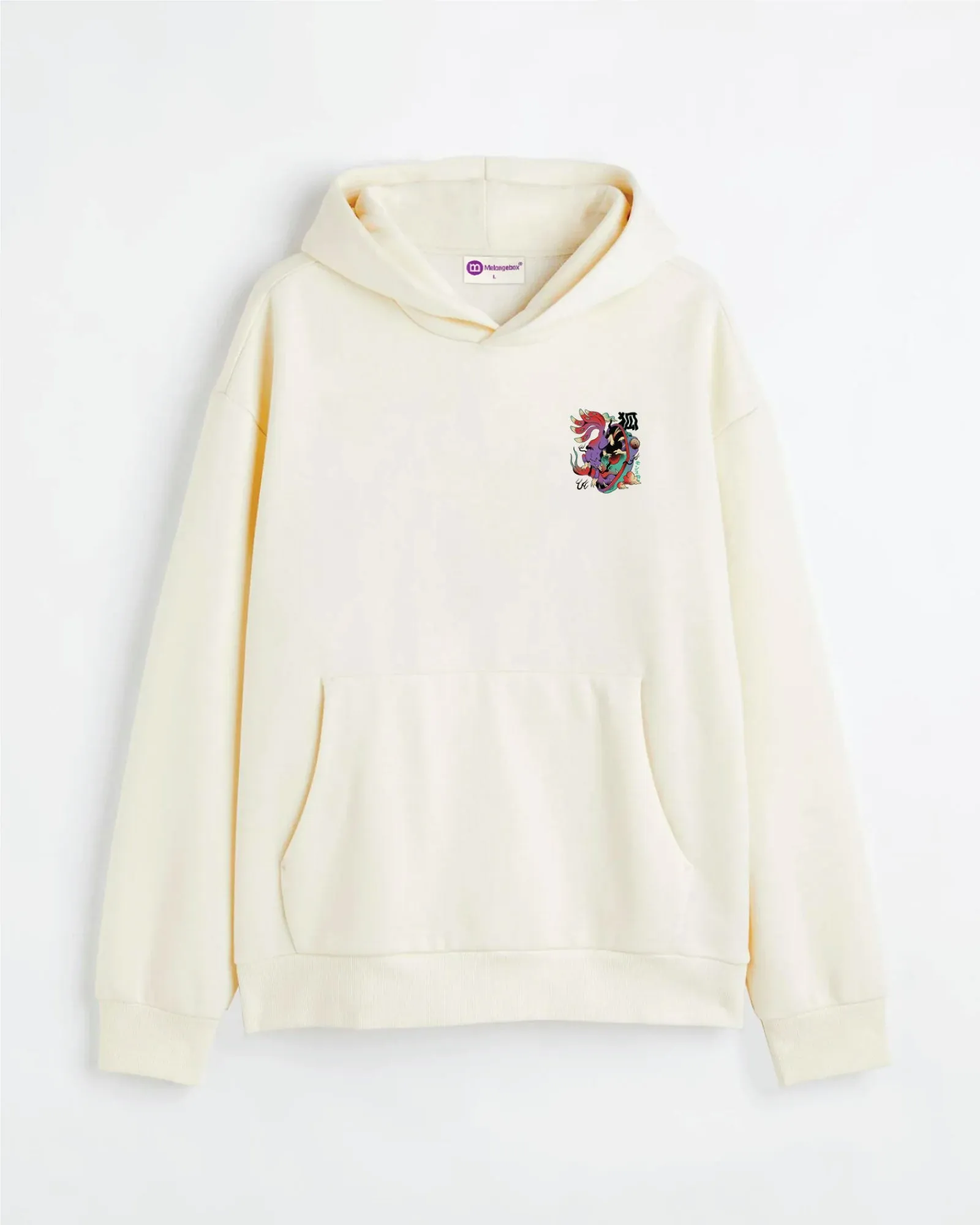 Psychedelic Wolf Hoodie: Ivory Cream