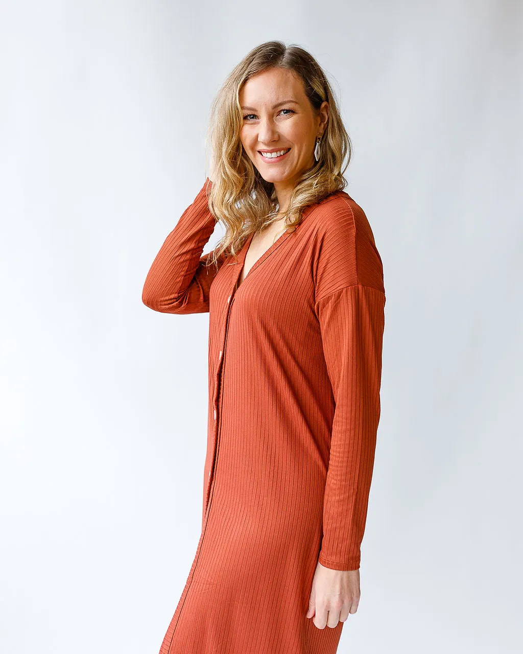 Pumpkin Spice Rib Knit Cardigan