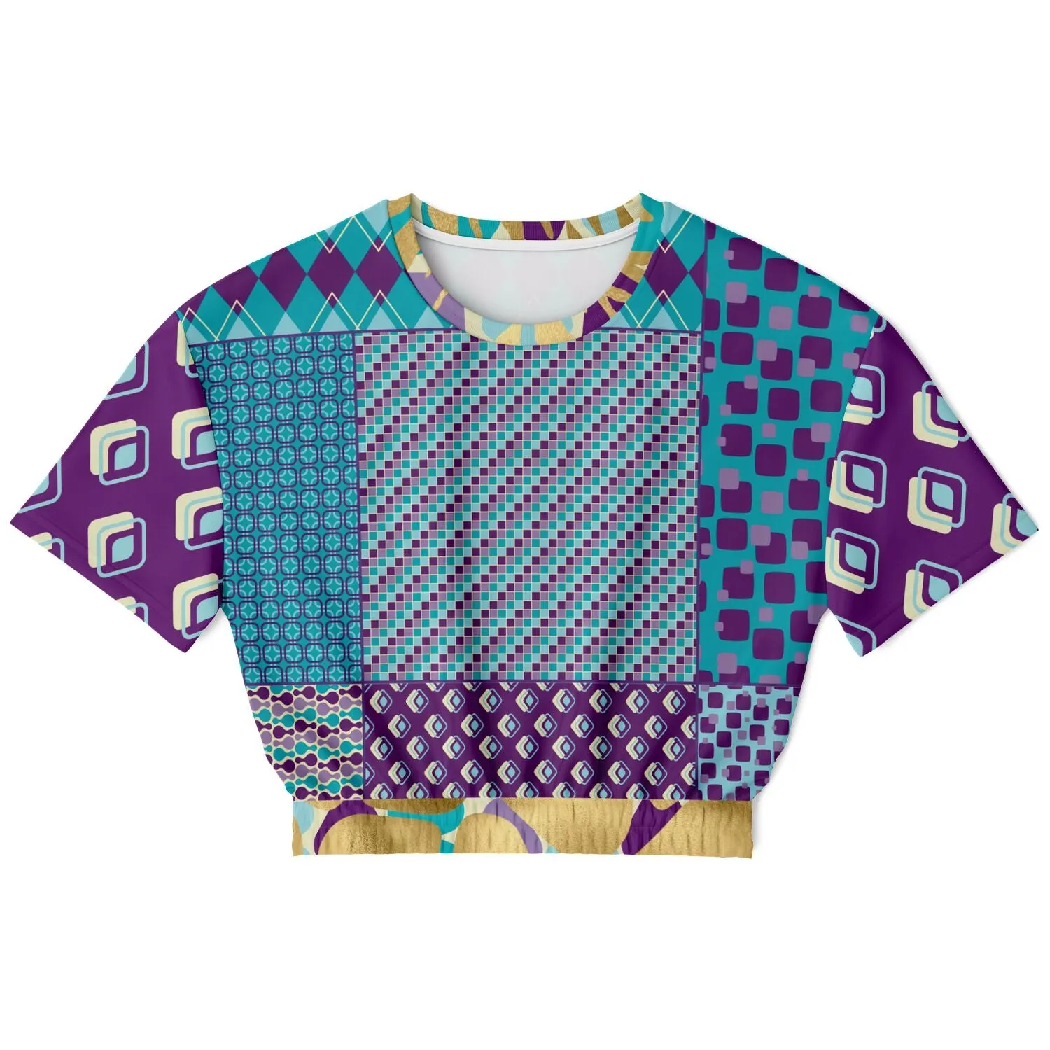 Purple Jetson Short Sleeve Cropped Eco-Poly Sweater