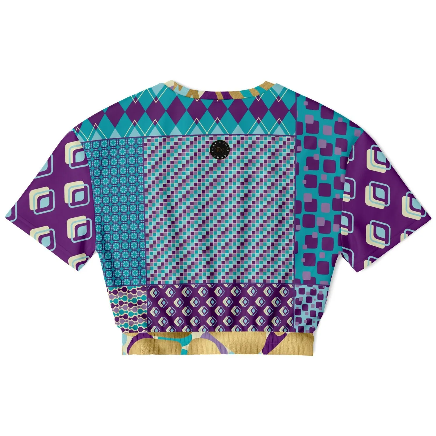 Purple Jetson Short Sleeve Cropped Eco-Poly Sweater