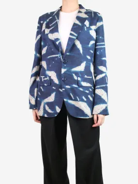 Ralph Lauren Blue tie dye printed blazer - size UK 10