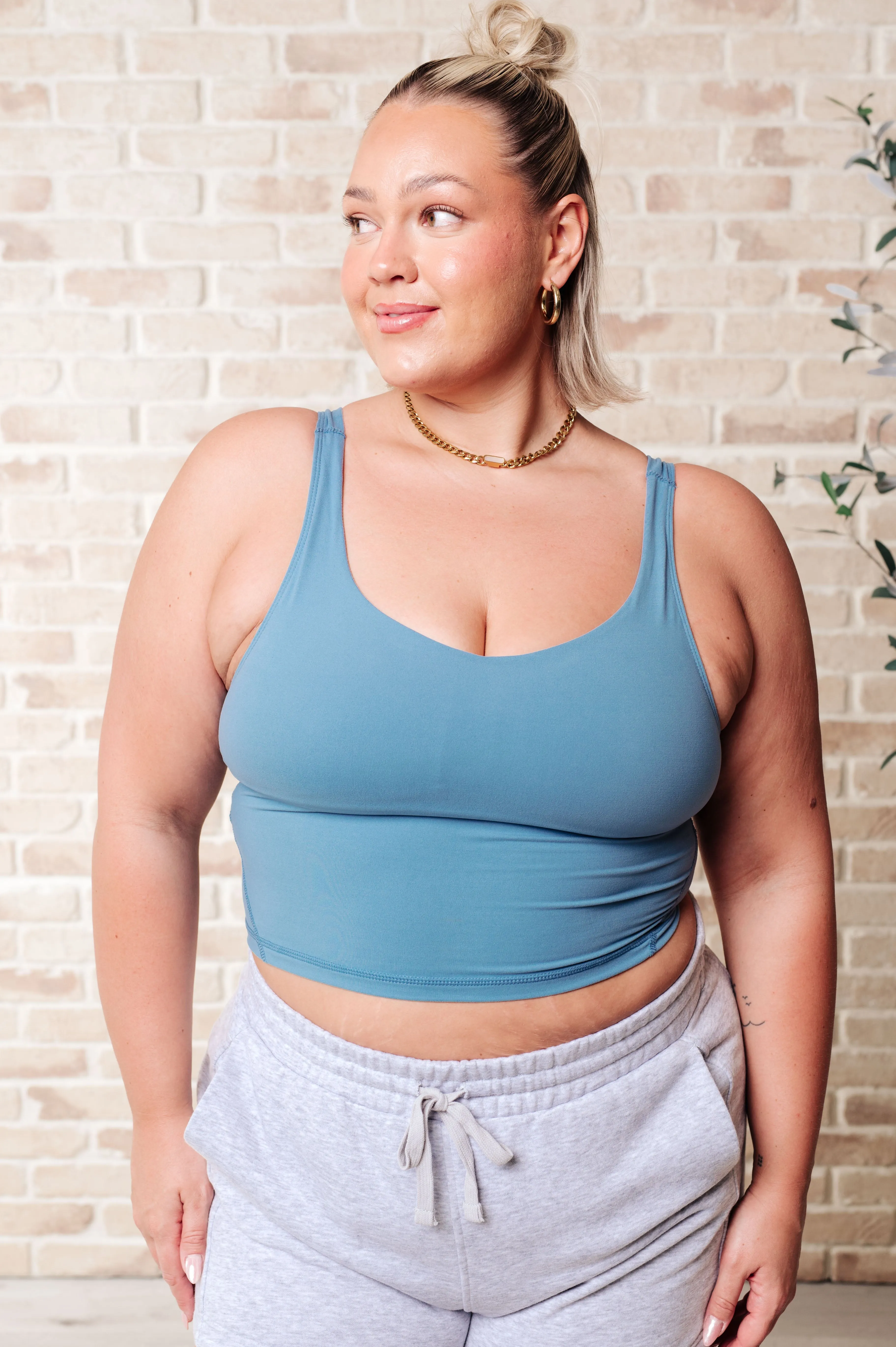 Rhythm and Rhyme Tank in Dusty Blue