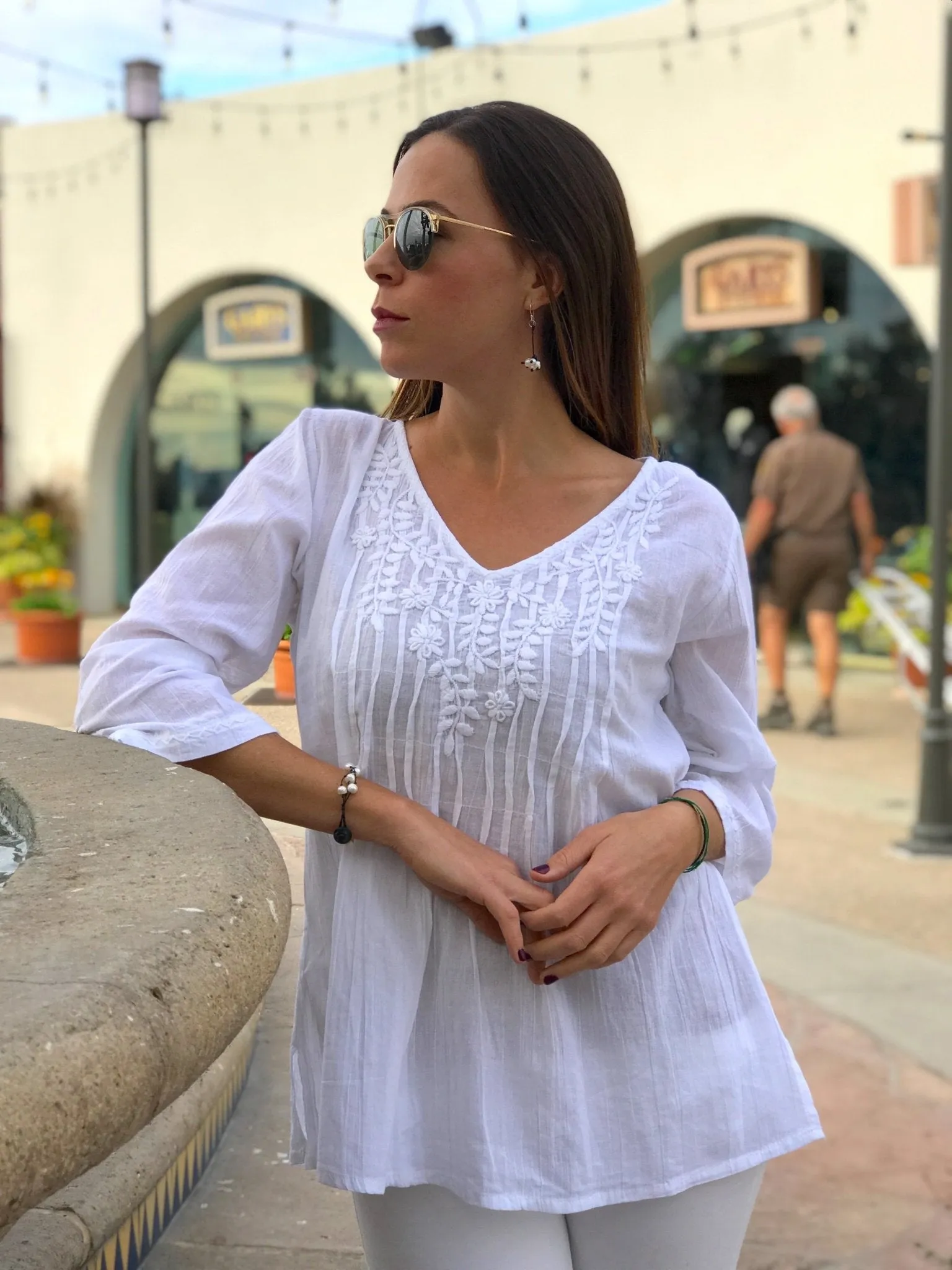 Sara Airy White Tunic