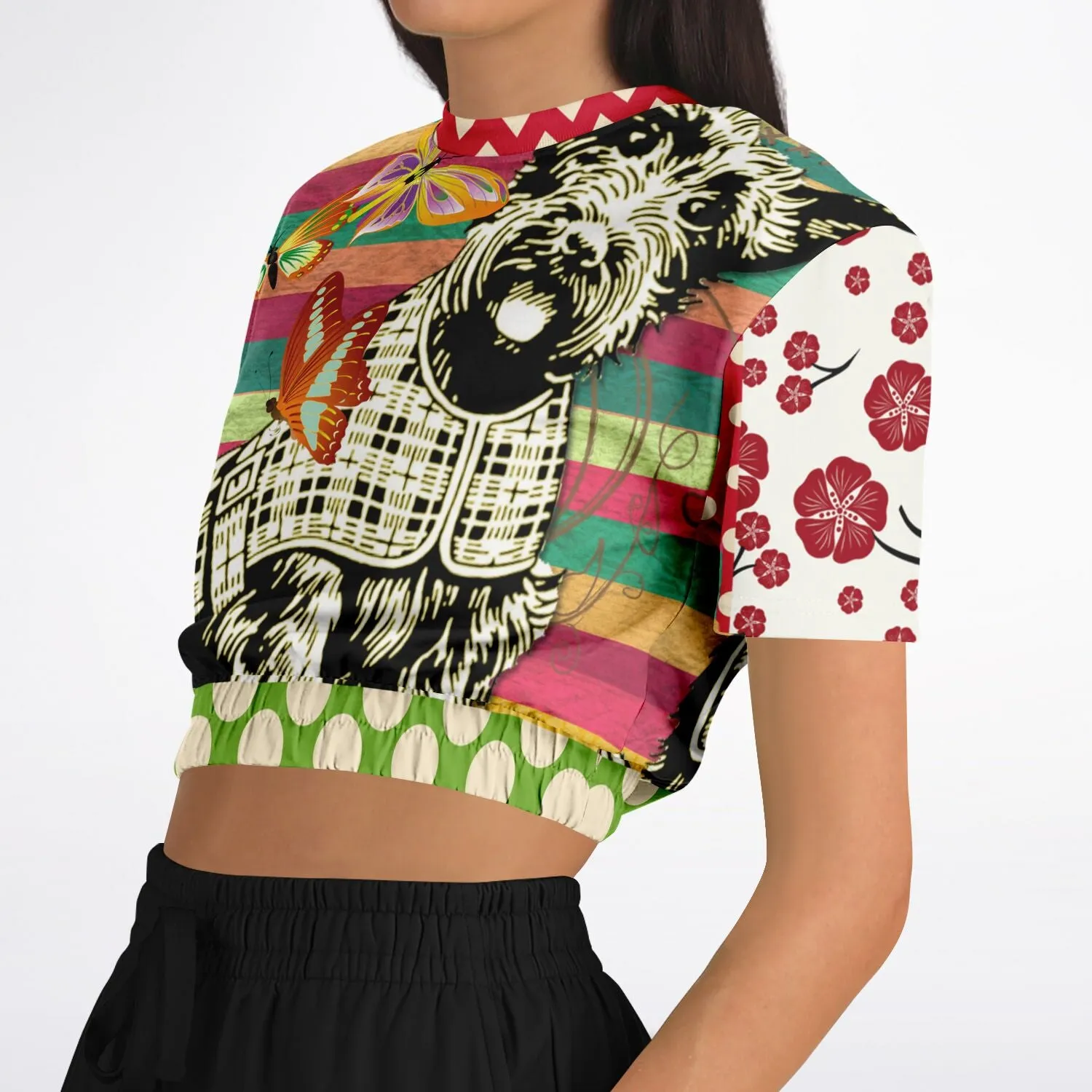 Scotty Piper Short Sleeve Cropped Eco-Poly Sweater