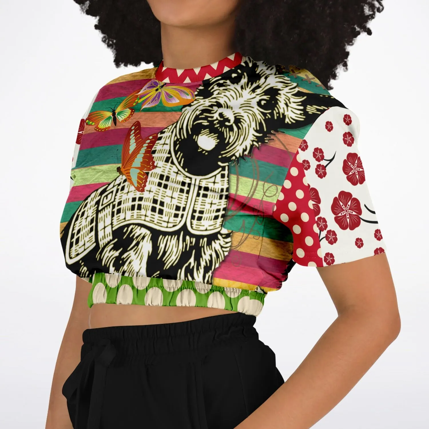 Scotty Piper Short Sleeve Cropped Eco-Poly Sweater