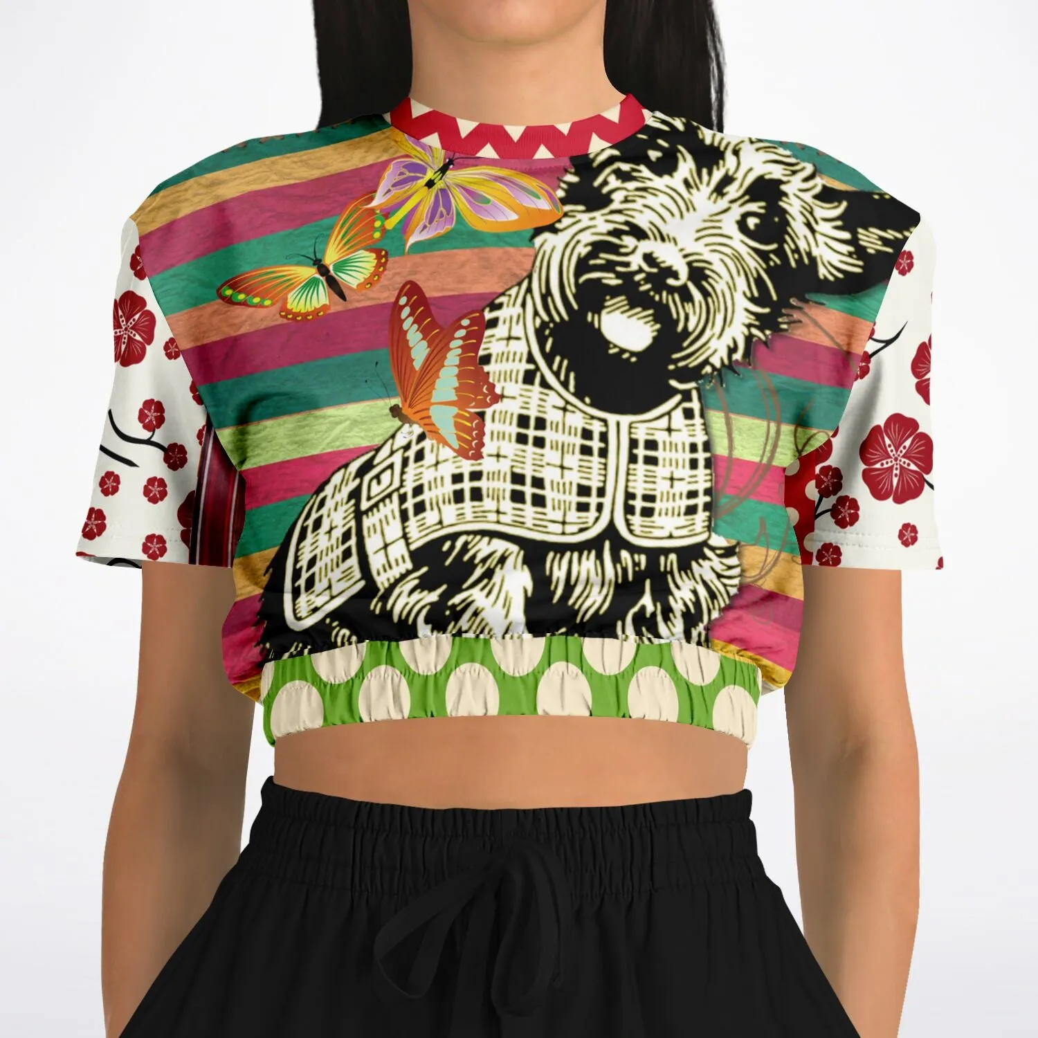 Scotty Piper Short Sleeve Cropped Eco-Poly Sweater