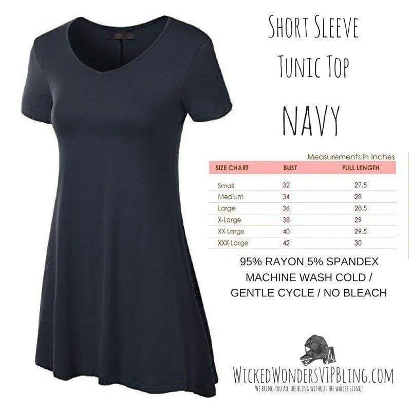 Short Sleeve Tunic Top NAVY