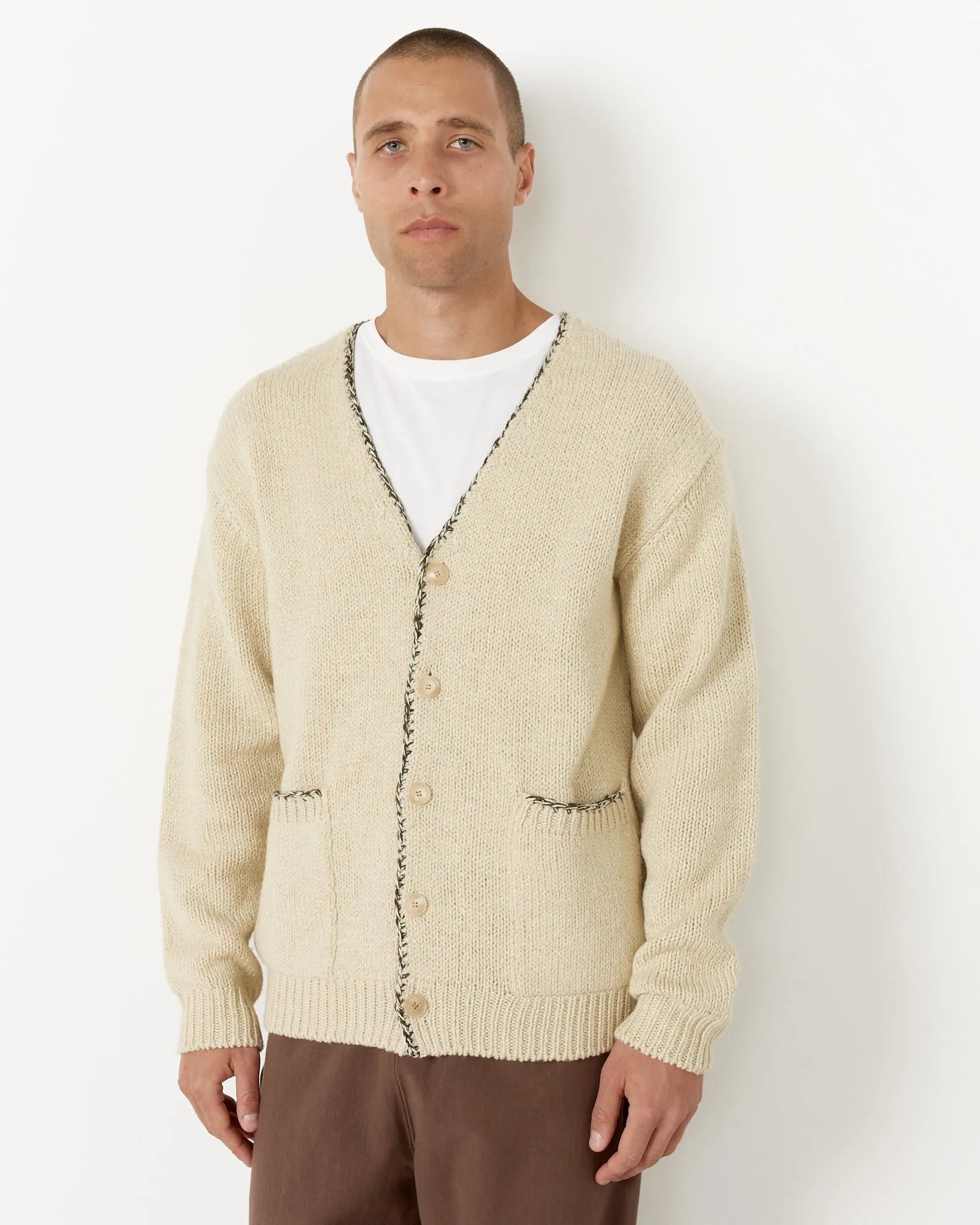 Silk Wool Camel Knit Cardigan